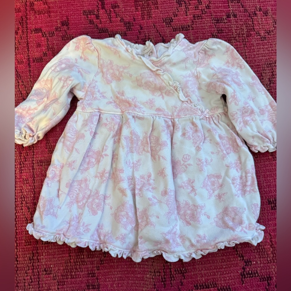 Little Me Pink and White Baby Dress